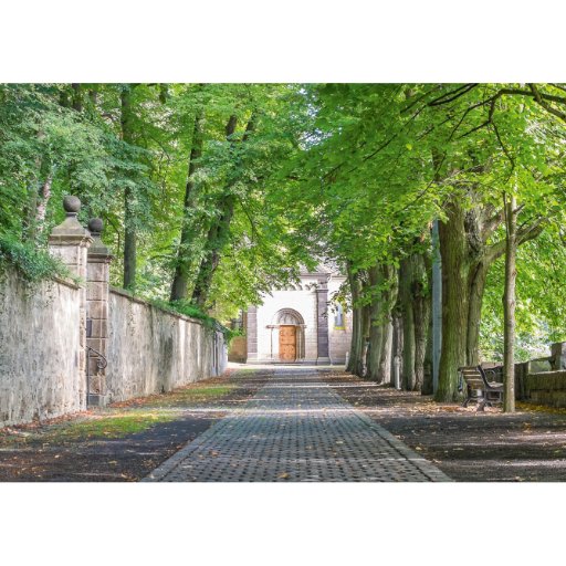 Kunst-Postkarte - Johannes-Kapelle am Ende der Lindenallee, Maria Laach