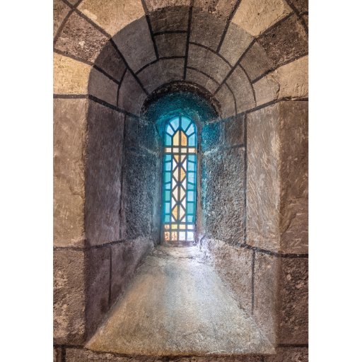 Kunst-Postkarte - Kirchenfenster in der Abtei Maria Laach