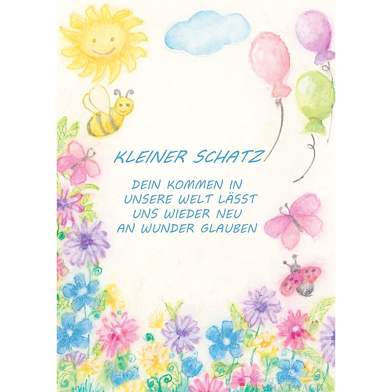 Doppelkarte zur Taufe 'Dein Kommen in unsere Welt ...'