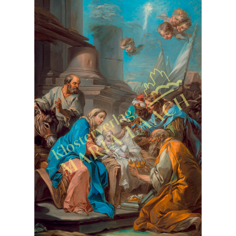 Weihnachtskarte 'Anbetung der Könige'