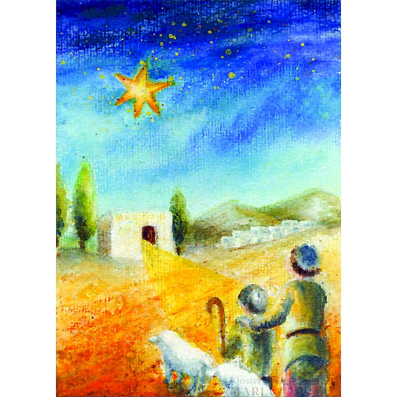 Weihnachtskarte 'Anbetung der Hirten'