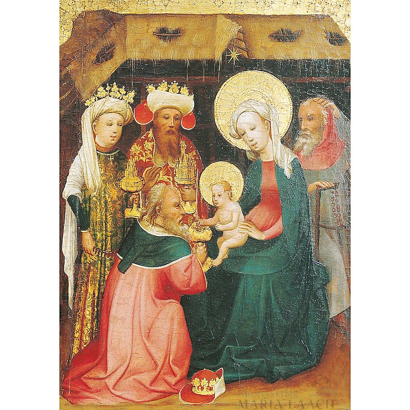 Weihnachtskarte 'Anbetung der Könige'