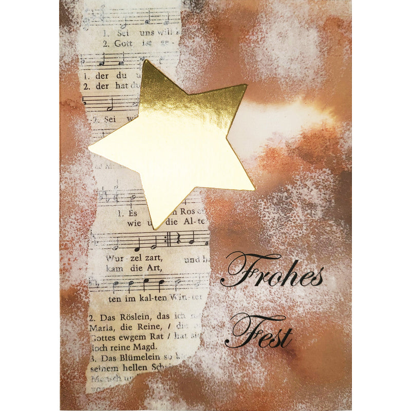 Weihnachtskarte ' Stern/ Frohes Fest '