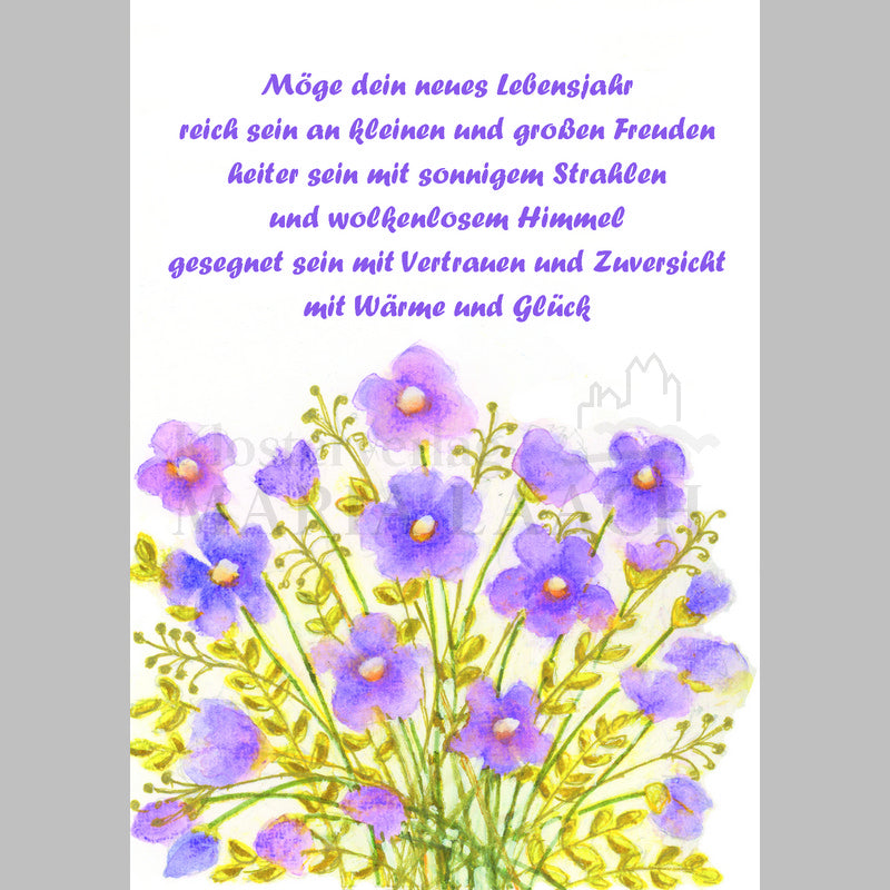 Doppelkarte in Naturpapier zum Geburtstag "Möge dein neues Lebensjahr..."