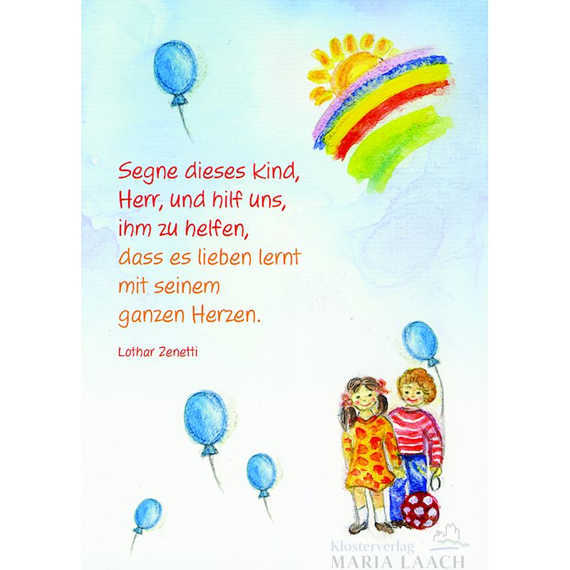 Doppelkarte zur Taufe 'Segne dieses Kind ...'