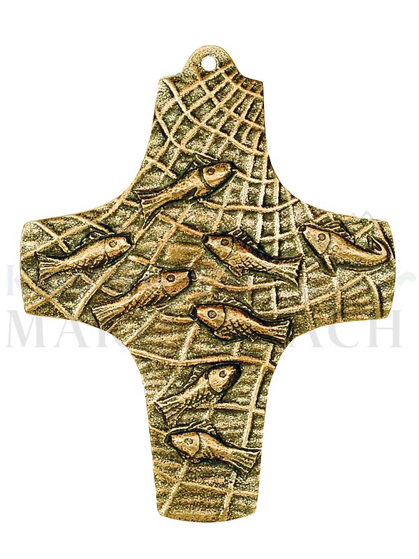 Foto: Kreuz Fische im Netz, 9,5 x 7,5 cm