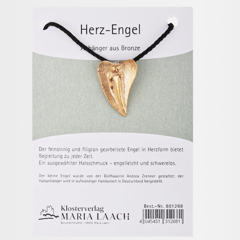 Halsanhänger aus Bronze "Herz-Engel"