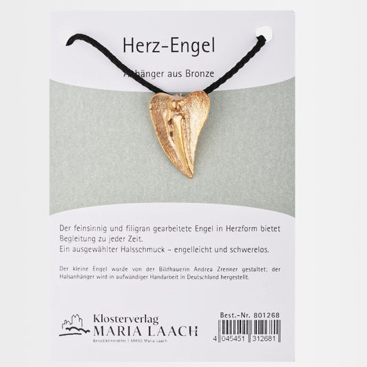 Halsanhänger aus Bronze "Herz-Engel"