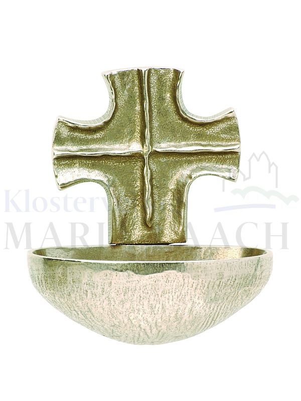 Foto: Weihwasserbecken Kreuz, 9 x 8 cm, Silberbronze