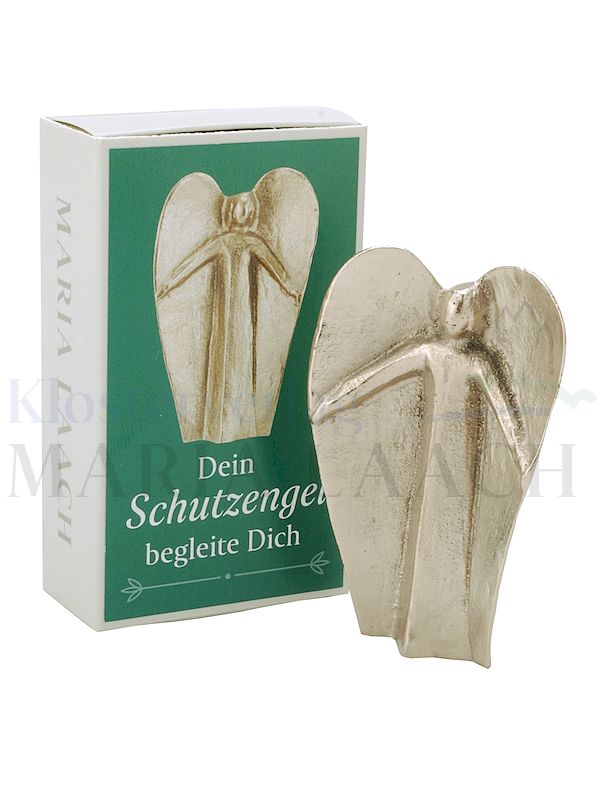 Foto: Dein Schutzengel begleite dich (Figur), 7 cm hoch, Silberbronze, in Geschenkschachtel