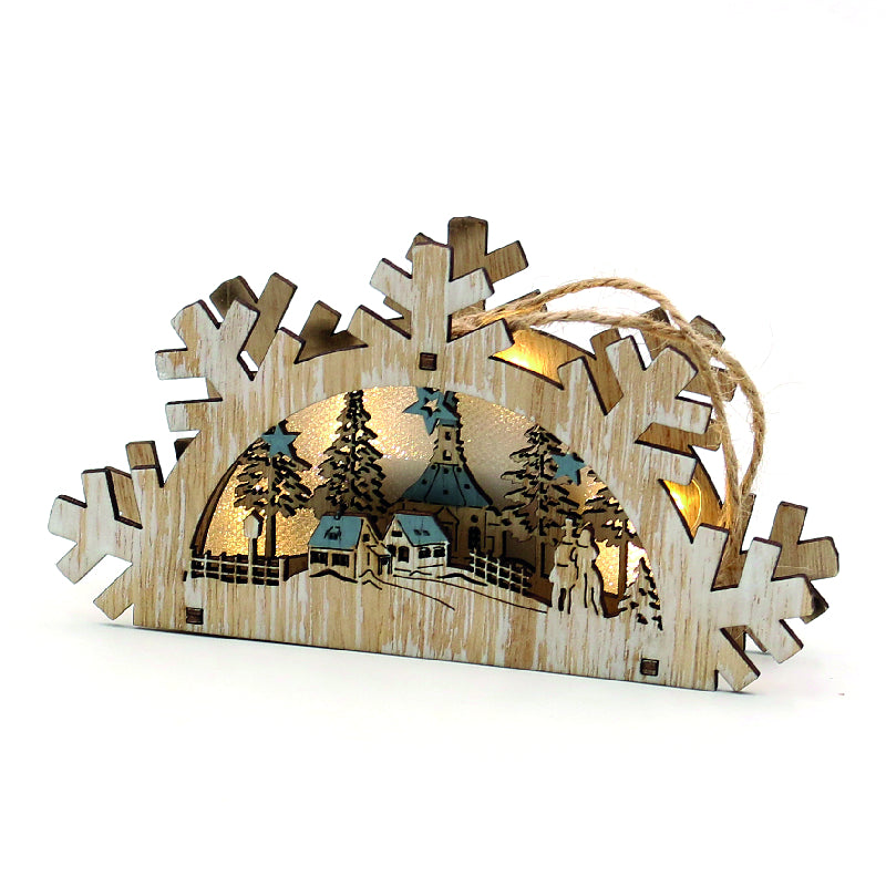 Wald-Stadt-Motiv 1 Holz-Deko-Szene