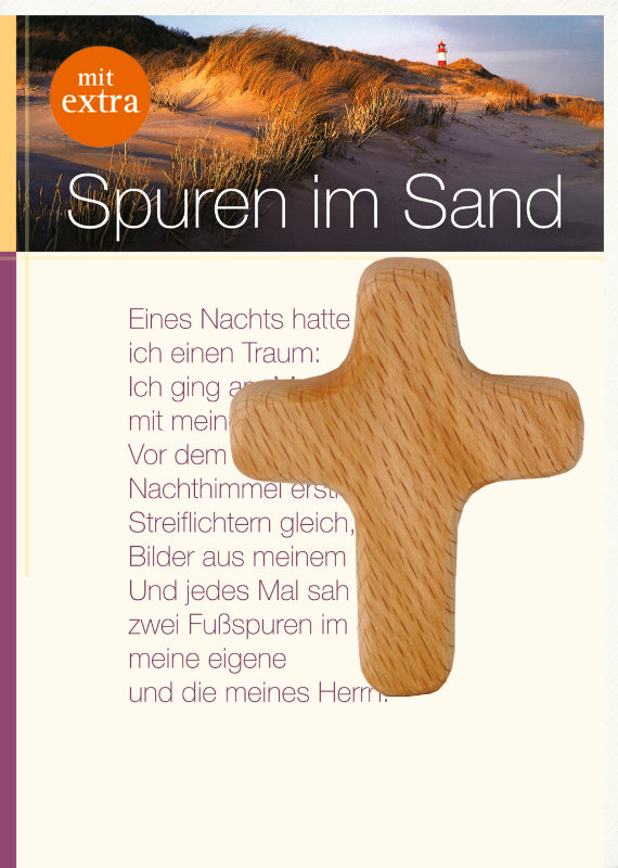 Grußkarte mit Gebetstext und Handkreuz