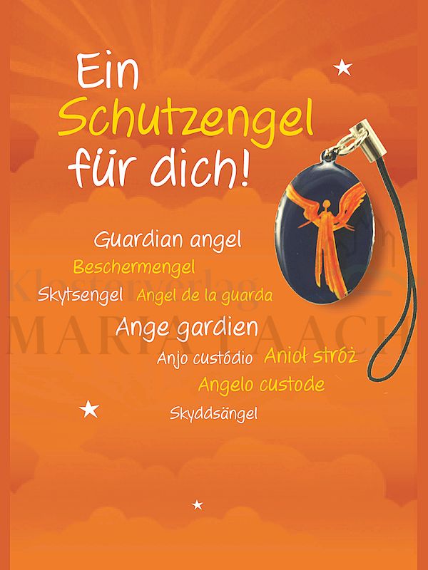 Foto: Ein Schutzengel für dich! - Engel auf violett, auf Kärtchen, mit Befestigungsschnur, 11,5 x 8 cm