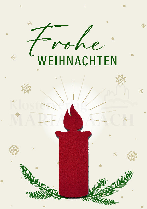Frohe Weihnachten mit Kerze aus Filz