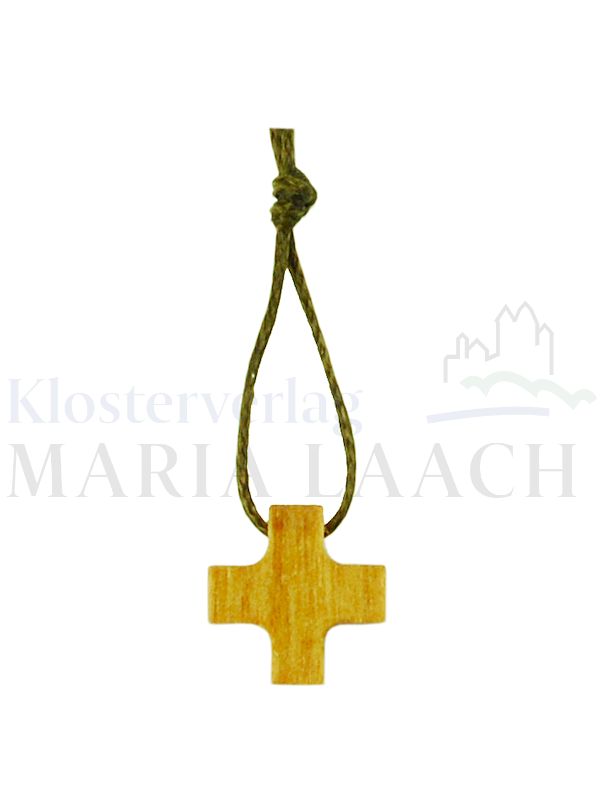 Foto: VE 5 Halskreuz klein, Olivenholz, 1,2 x 1,2 cm, mit Schnur