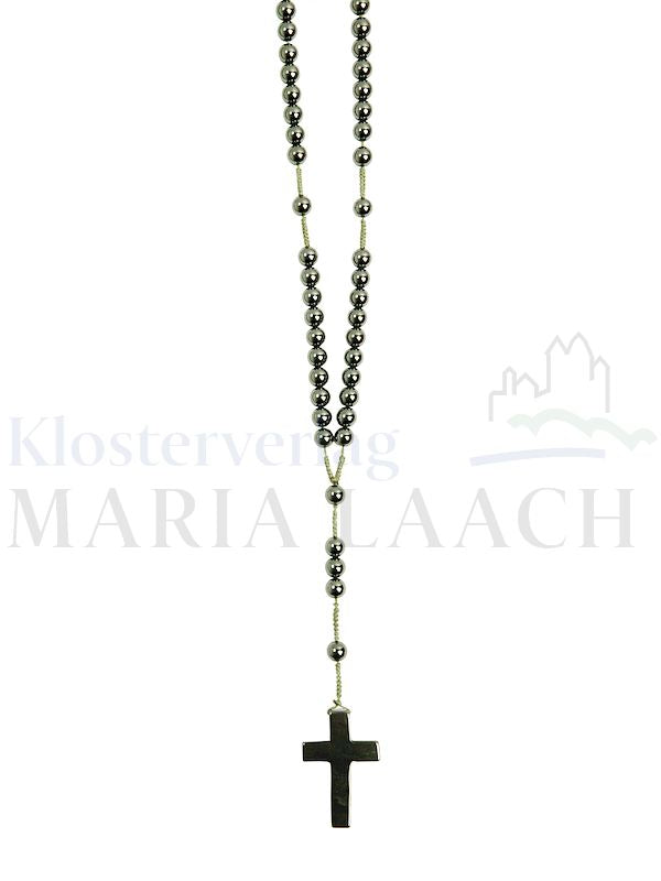 Foto: Taschenrosenkranz Hämatit, geknüpft, 28,5 cm