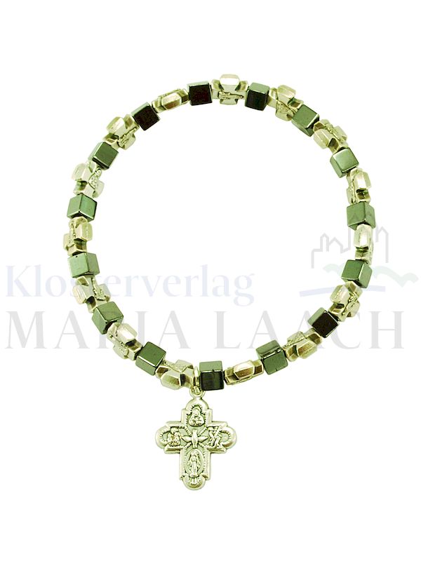 Foto: VE 5 Armband, Kreuzchen + Hämatit, Metall, Ø 6 cm