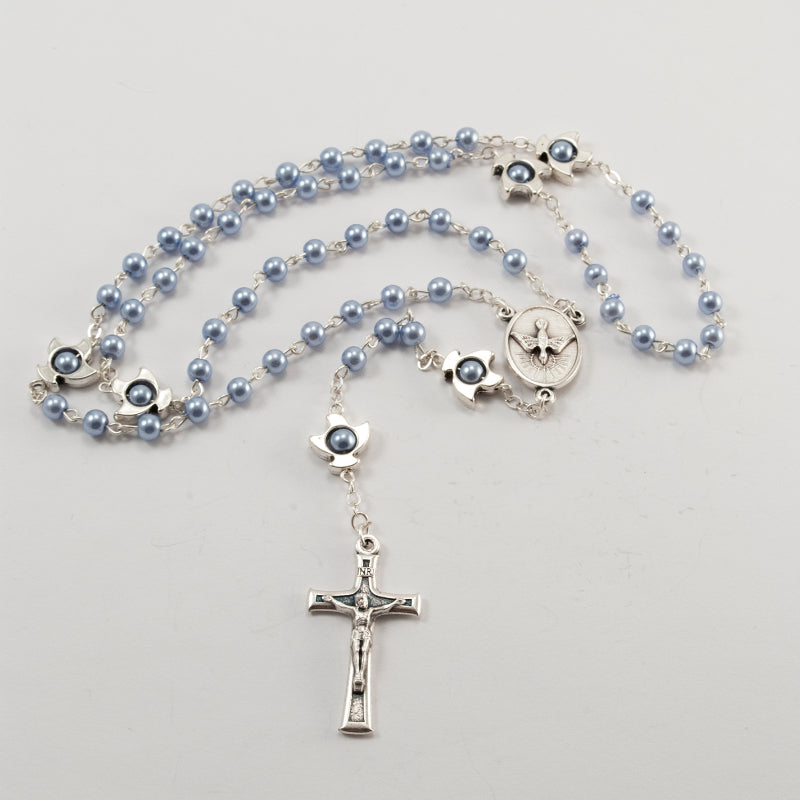 Rosenkranz mit blauen Glasperlen