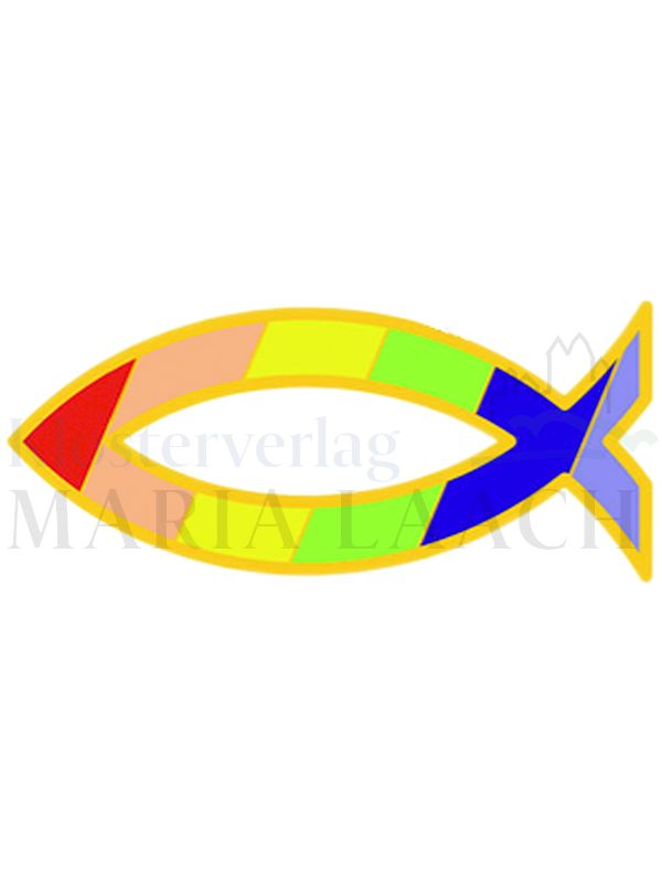 Foto: VE 5 Anstecker Fischsymbol Regenbogen, 1 x 2,5 cm