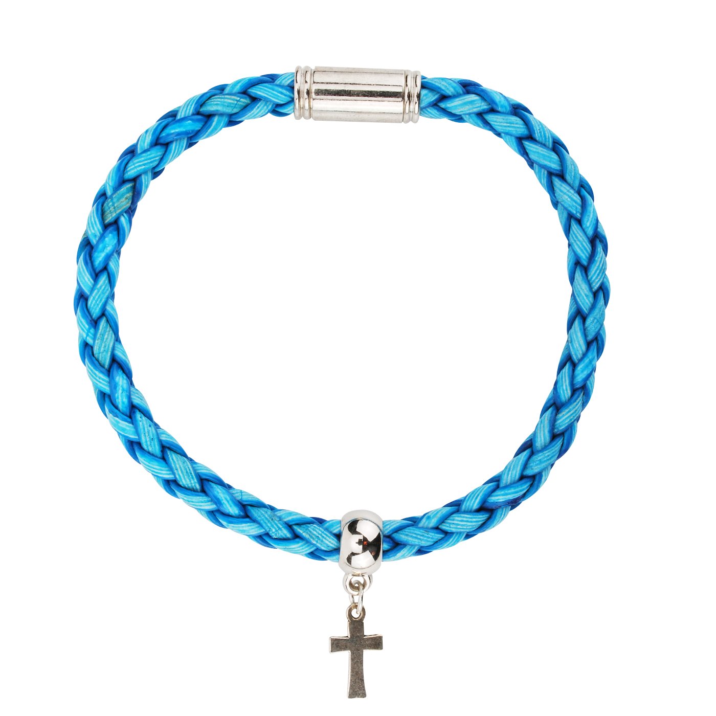 Armband in Blau mit kleinem Kreuz