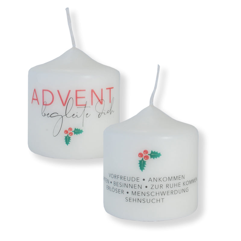 Kleine Stumpenkerze "Advent begleite dich!"