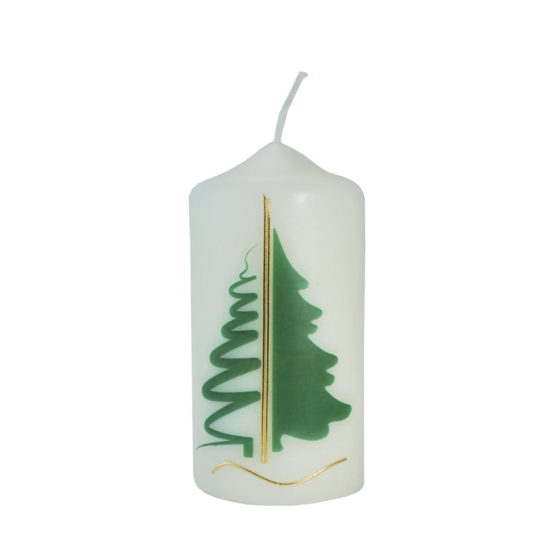 Kerze mit Goldauflage "Weihnachtsbaum"