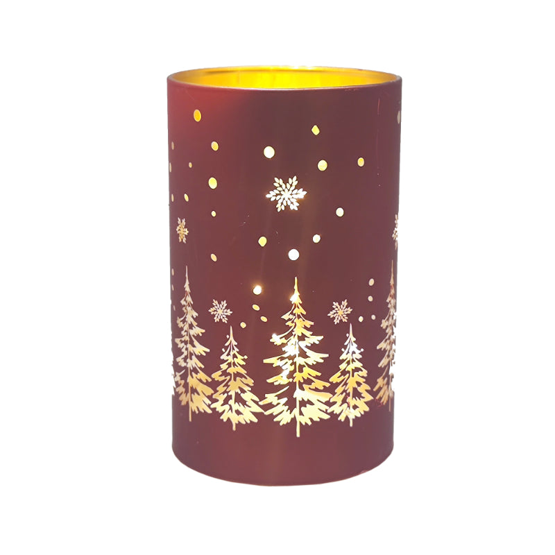 LED-Windlicht "Winterwald"