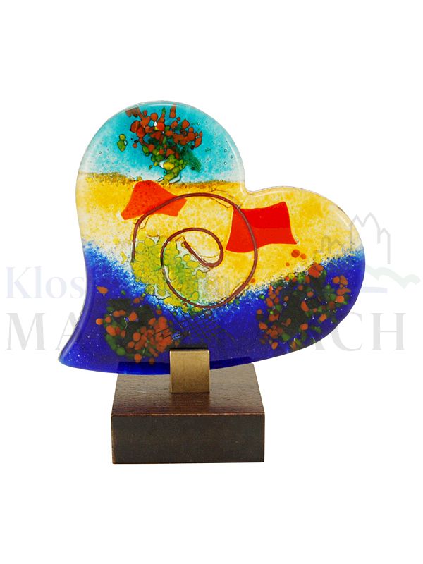 Foto: Herz blau mit Fuß , ca. 12 cm hoch