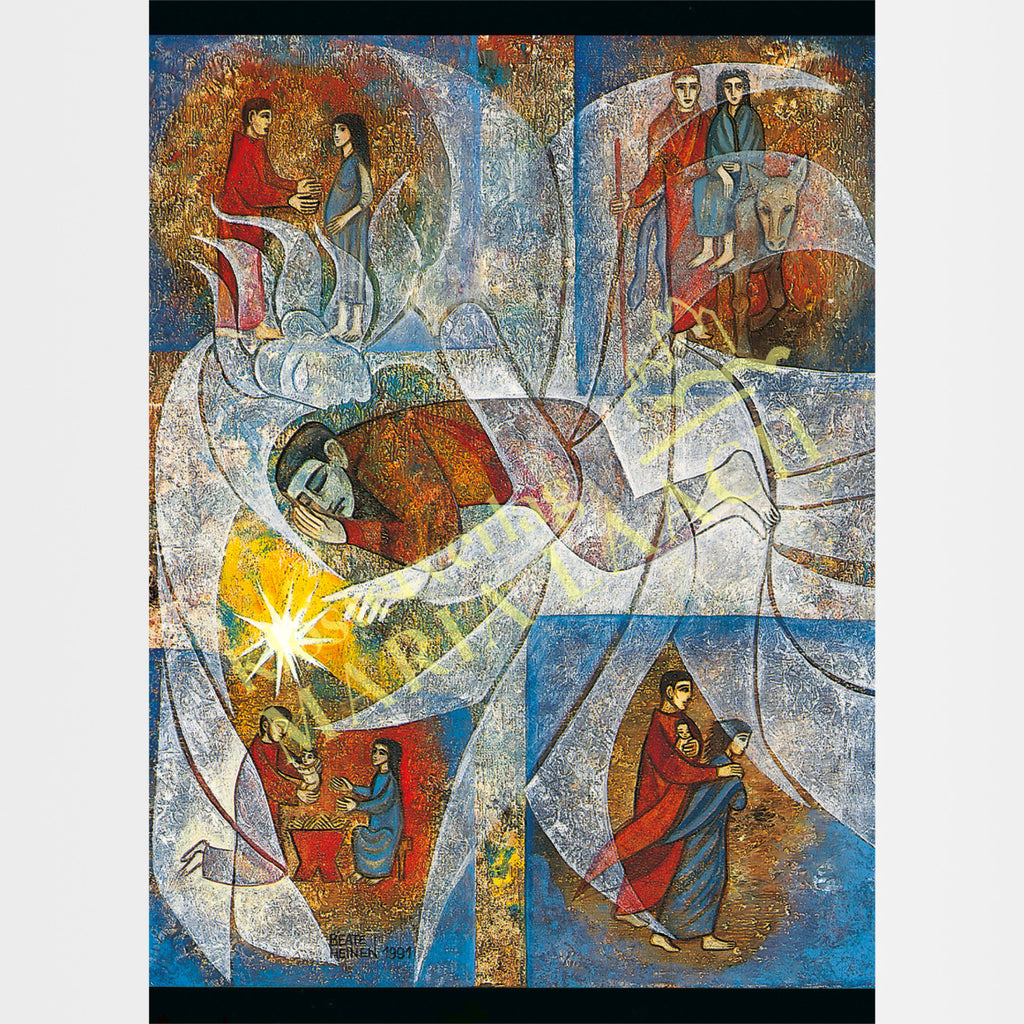 Kunst-Postkarte - Joseph und die Menschwerdung Gottes - Beate Heinen