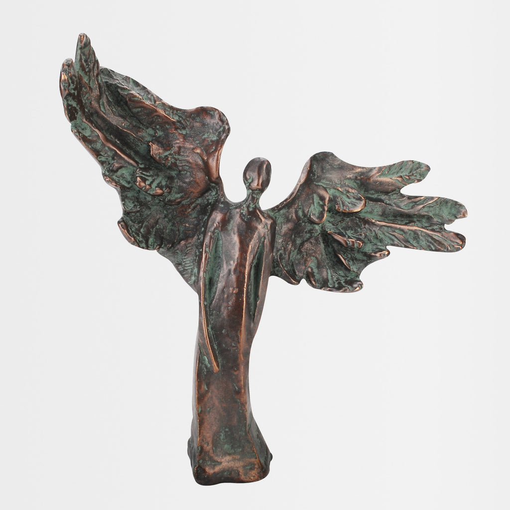 Bronze-Figur „Engel des Vertrauens" mit Edelpatina