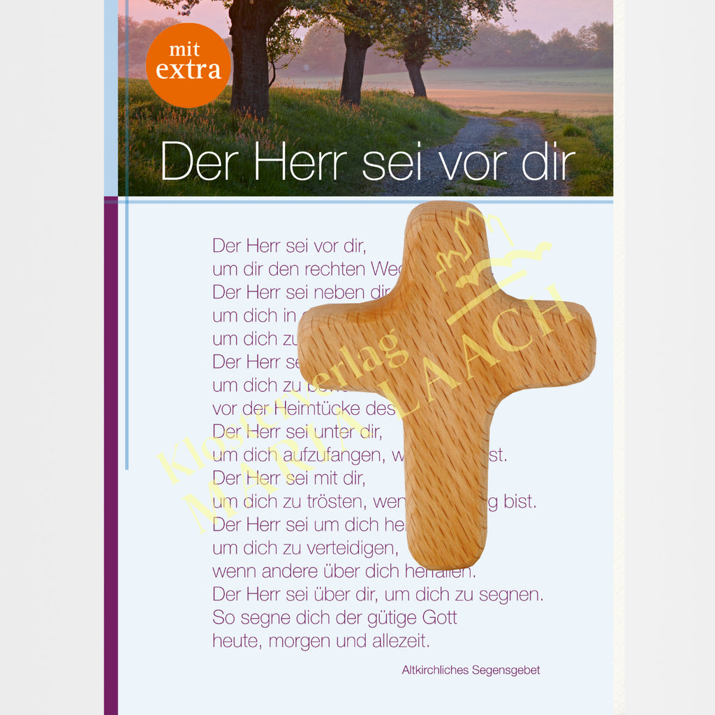 Grußkarte mit Gebetstext und Handschmeichler