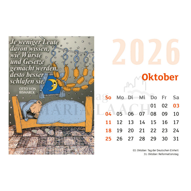 Heiter durch das Jahr 2027 - Tischkalender