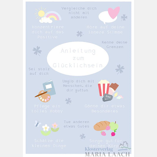 Postkarte "Anleitung zum Glücklichsein"