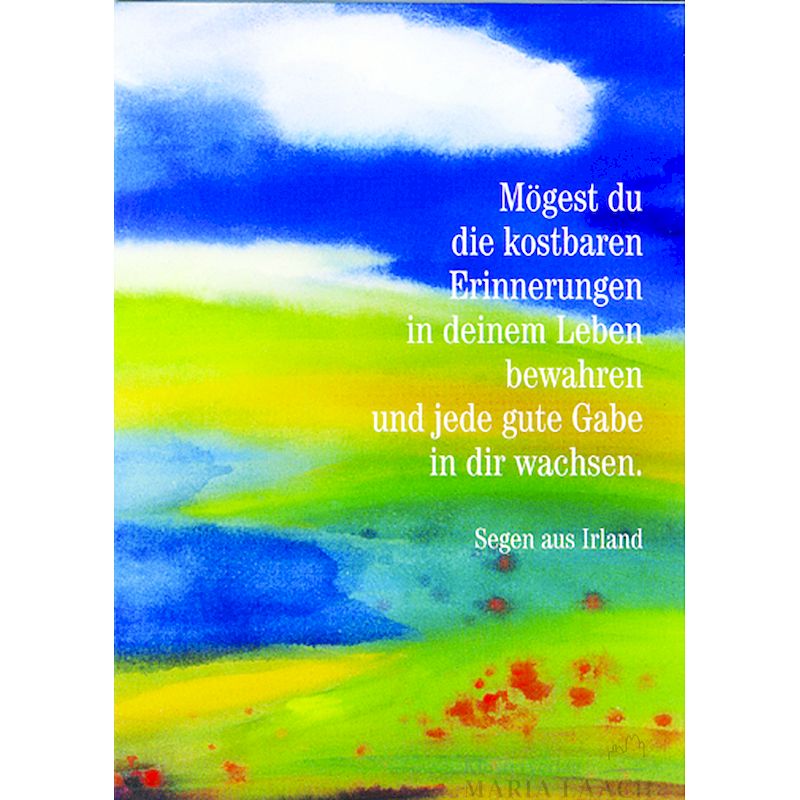 Doppelkarte zum Geburtstag 'Mögest du die kostbaren Erinnerungen ...'