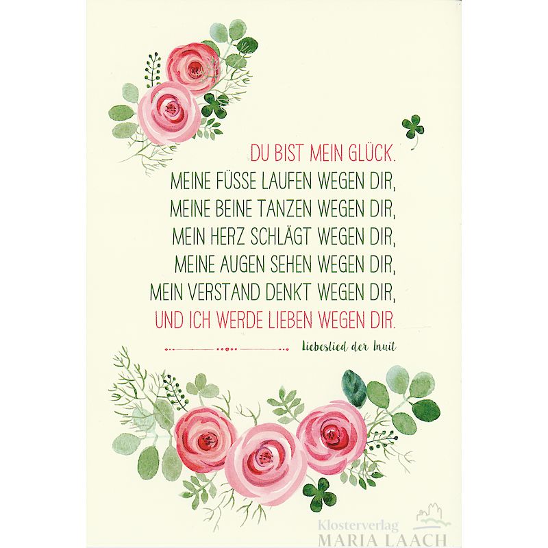 Doppelkarte zur Hochzeit 'Du bist mein Glück ...'