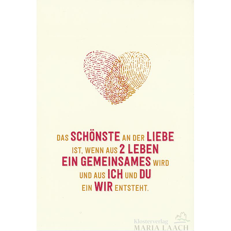 Doppelkarte zur Hochzeit 'Das Schönste an der Liebe ist …'
