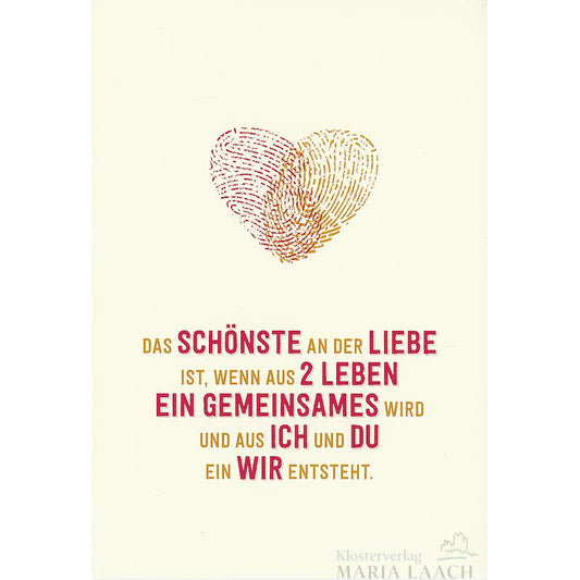 Doppelkarte zur Hochzeit 'Das Schönste an der Liebe ist …'