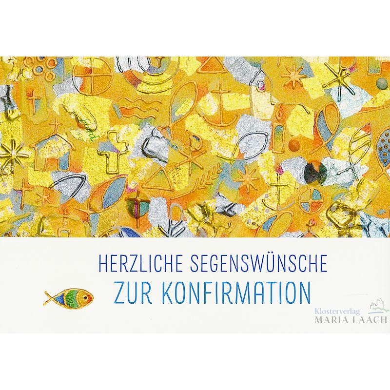 Doppelkarte zur Konfirmation 'Herzliche Segenswünsche zur Konfirmation'