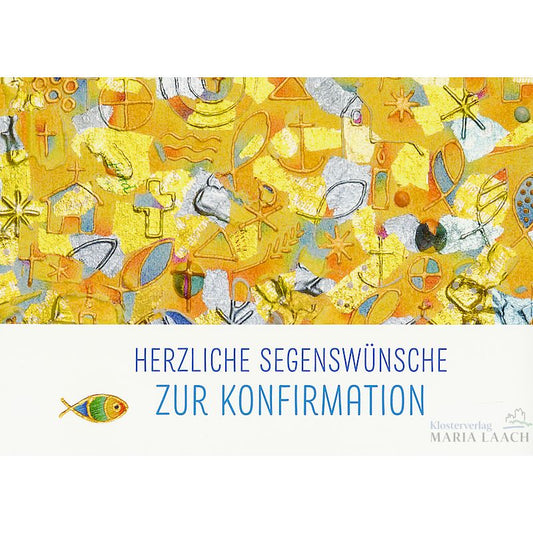 Doppelkarte zur Konfirmation 'Herzliche Segenswünsche zur Konfirmation'