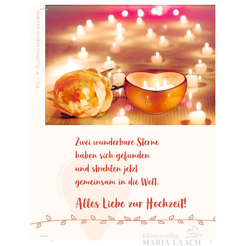 Doppelkarte zur Hochzeit 'Zwei wunderbare Sterne haben sich gefunden…'