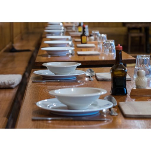 Kunst-Postkarte - Mittagstisch im Refektorium Maria Laach