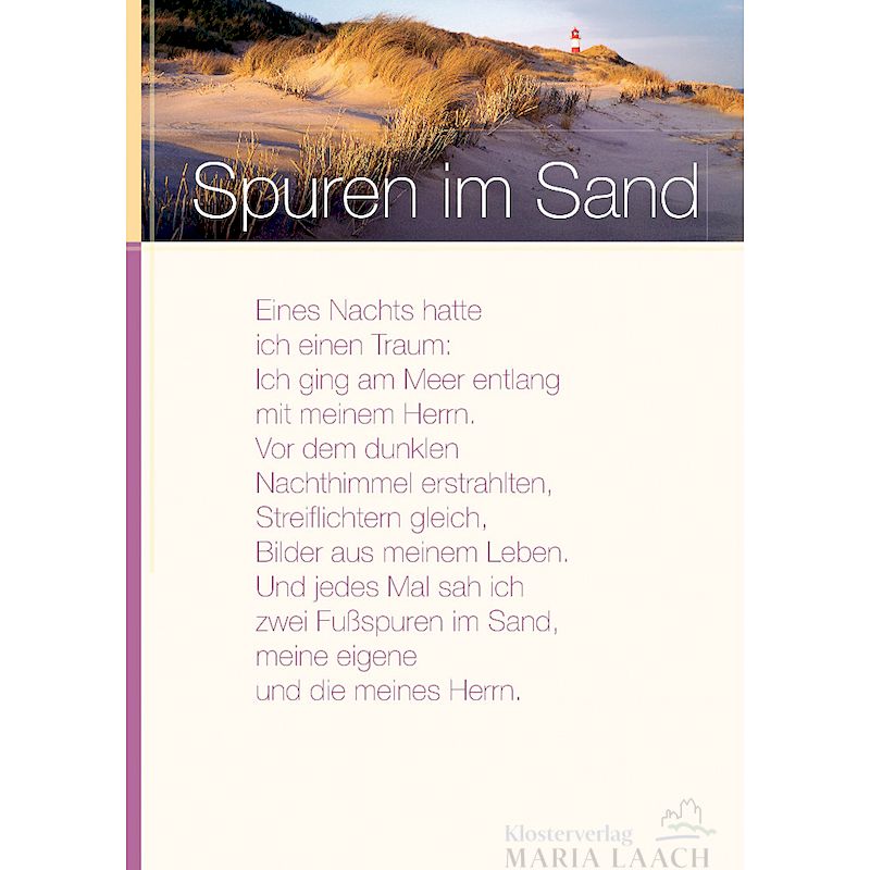 Grußkarte 'Spuren im Sand'