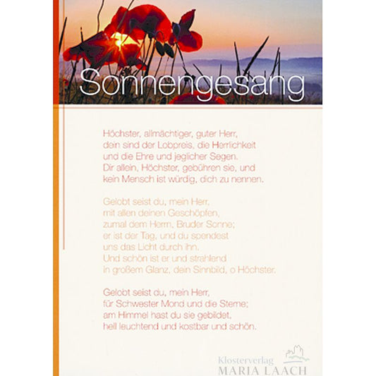 Doppelkarte zum Priesterjubiläum 'Sonnengesang'