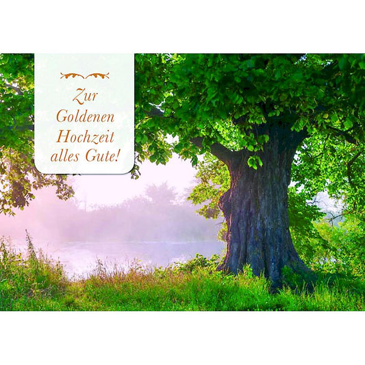 Doppelkarte zur Goldhochzeit 'Zur Goldenen Hochzeit alles Gute!'