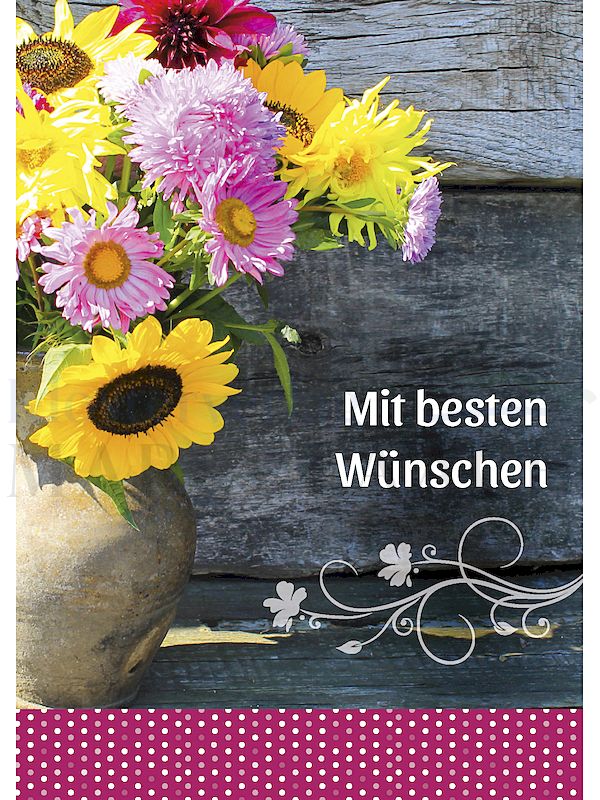 Foto: Mit besten Wünschen (Blumenstrauß)