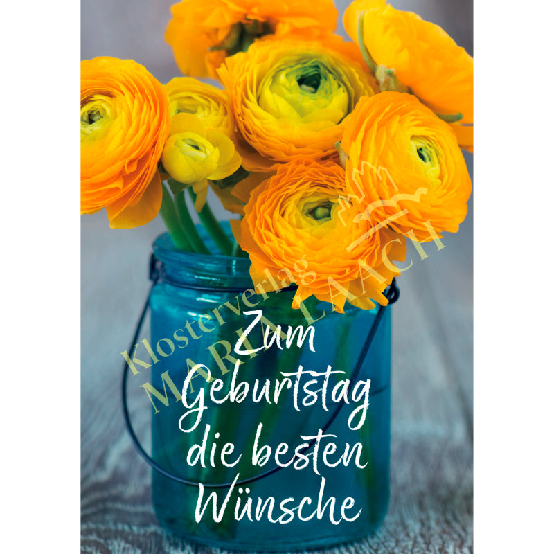 Doppelkarte zum Geburtstag 'Zum Geburtstag die besten Wünsche'