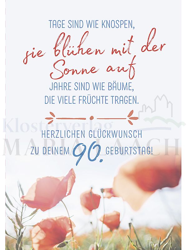 Foto: Tage sind wie Knospen (90. Geburtstag)