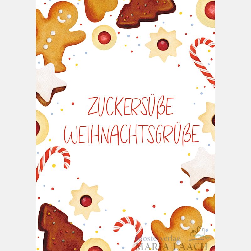 Postkarte 'Zuckersüße Weihnachtsgrüße'