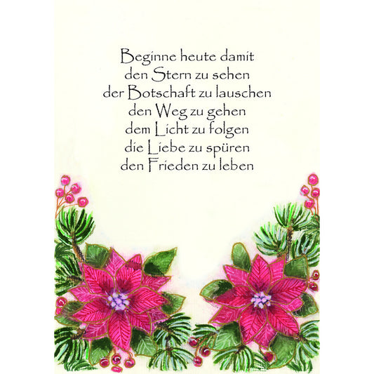 Weihnachtskarte 'Weihnachtstern, Beginne heute'