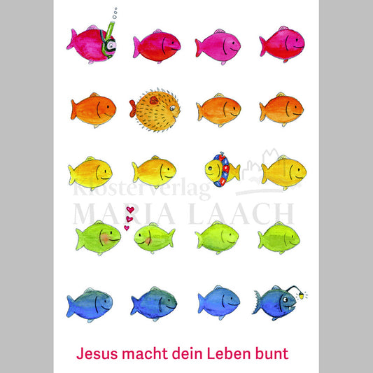 Doppelkarte zur Erstkommunion 'Fische'